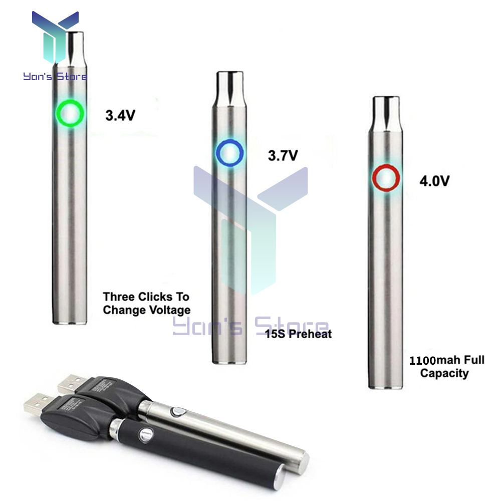 1100mAh 510 Thread Battery Cart Pen Button Battery Set Heat Devices Adjustment Heating Mini Soldering Iron Kit With USB Charger