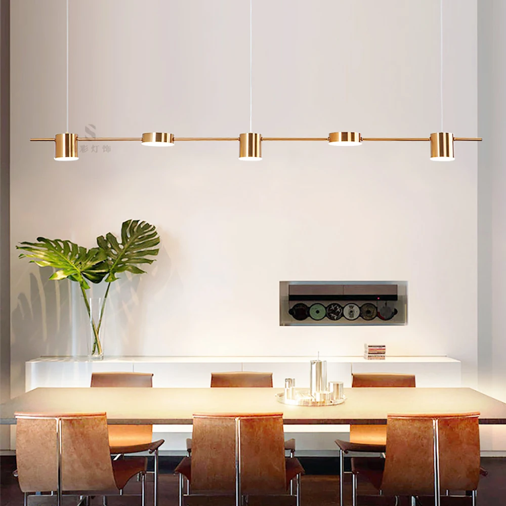 Lámpara colgante minimalista moderna con tiras LED, lámpara colgante de lujo, accesorio de iluminación para cocina, Bar, mesa de comedor