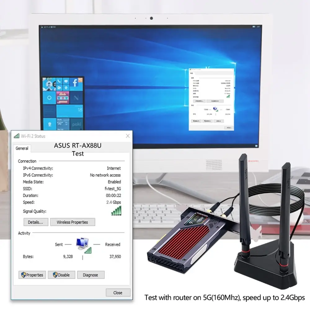 Fenvi axe3000 wifi 6e ax210ワイヤレス2.4g/5g/6ghz 5374mbps wifi6 802.11ax/ac pciネットワークカードBluetooth 5.3アダプター用