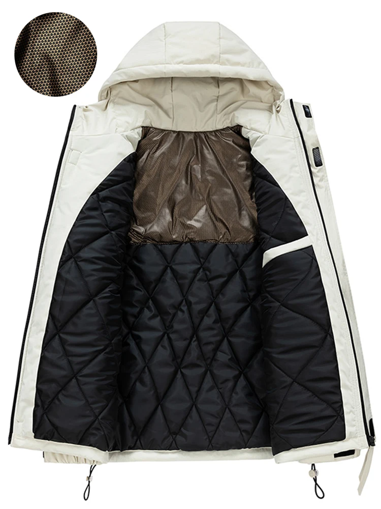 Chaqueta de invierno para hombre, Parkas gruesas y cálidas con múltiples bolsillos, cortavientos informal con capucha, Abrigo térmico acolchado de algodón de talla grande 8XL, novedad de 2024