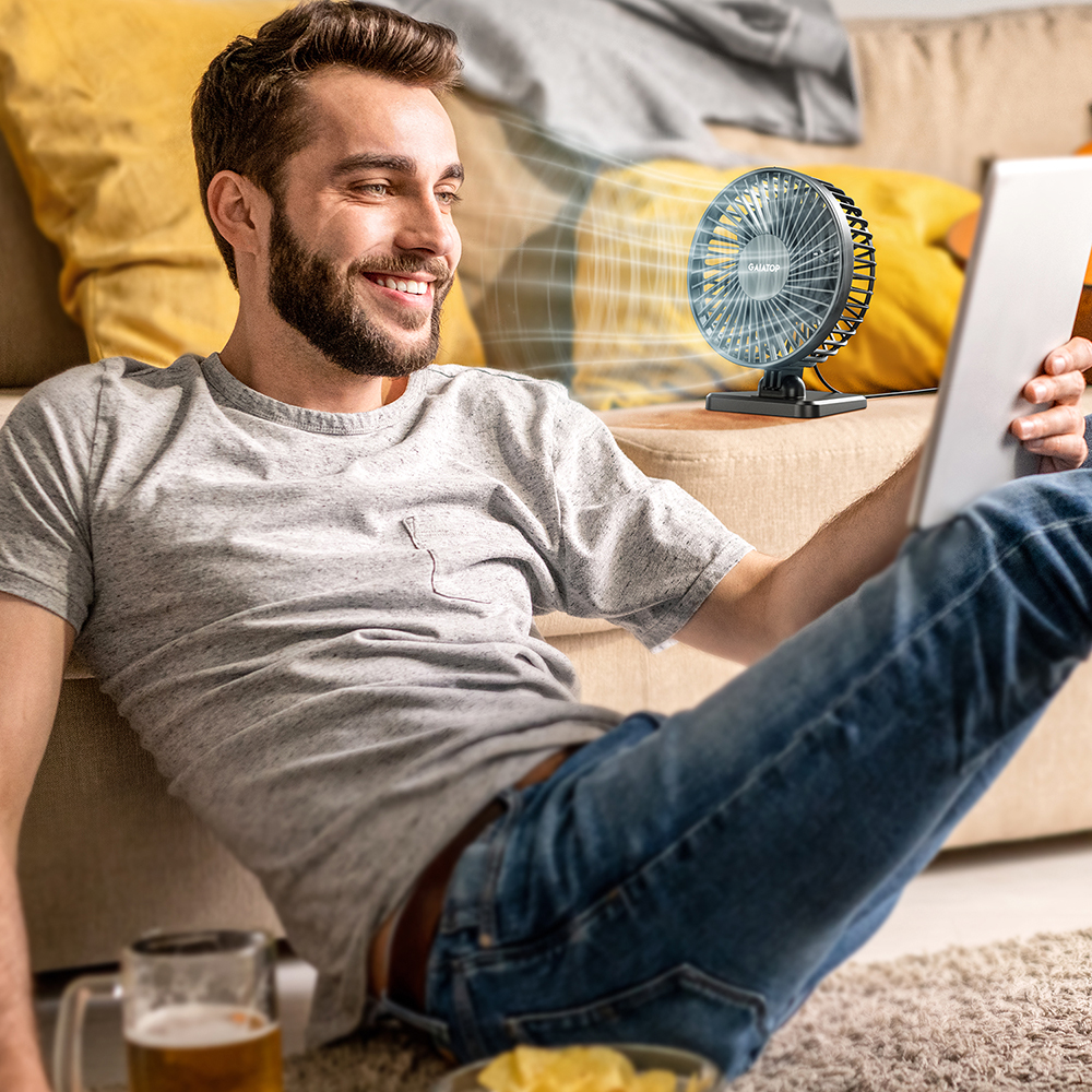 GAIATOP Mini USB-desktopventilator Draagbare ventilator Desktop Office USB Stille koelventilatoren Drie snelheidsaanpassing Geschikt voor thuiskantoor