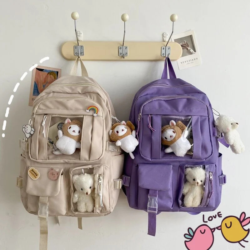 Girl's large capacity backpack, unique and cute student backpack