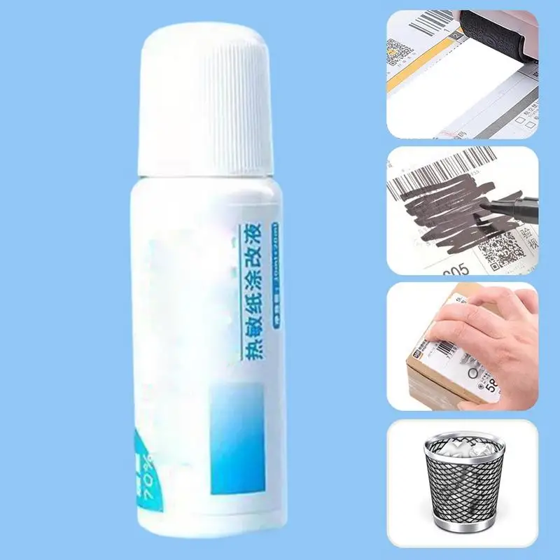 Líquido corrector de papel térmico portátil, secado rápido, Anti Peep, información de identidad, información de identificación, Protector de privacidad, cubierta de borrador rápido