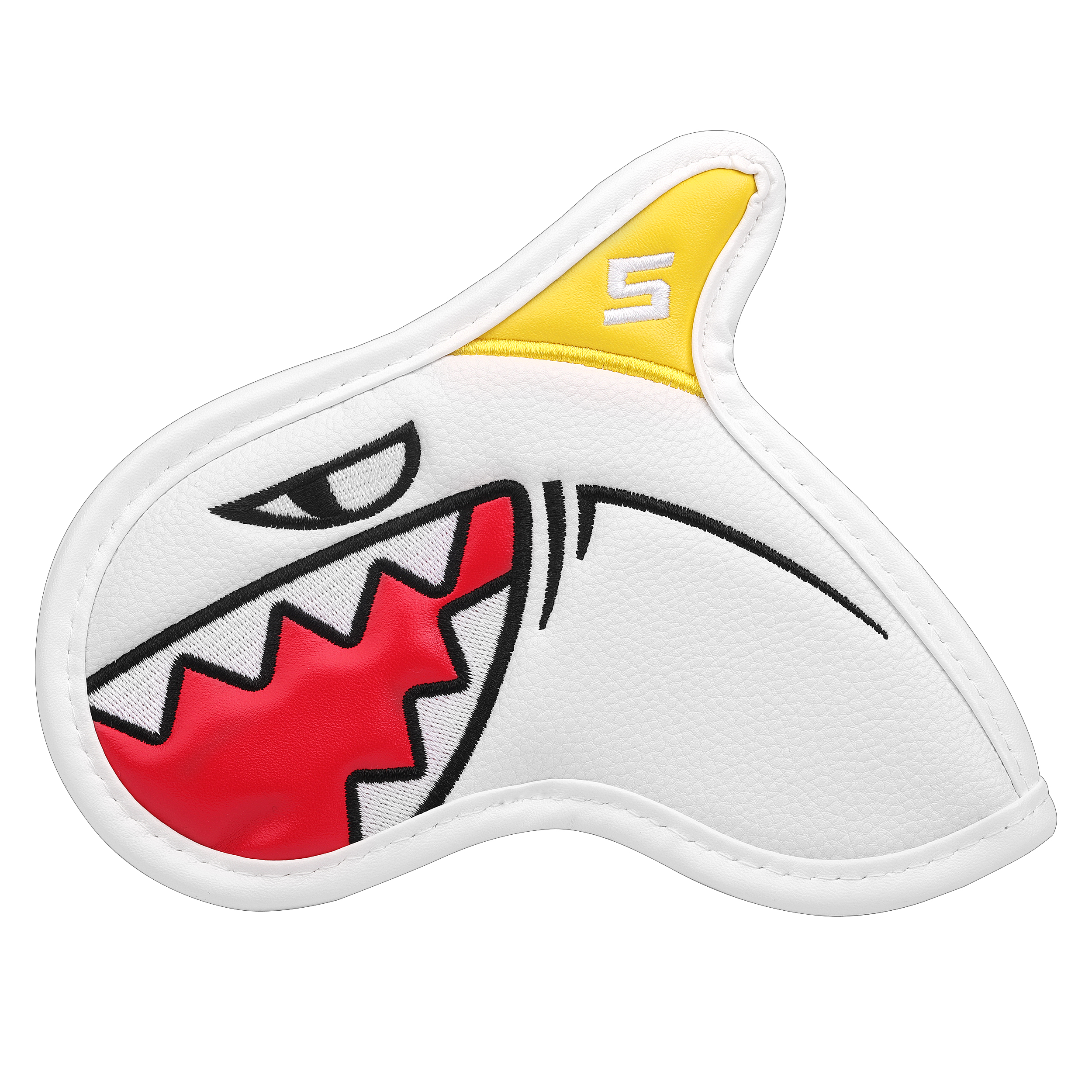 PUレザーゴルフクラブアイアンセットヘッドカバー、シーシャークヘッドカバー、ゴルフアイアンヘッドカバー、男性と女性、4-9pas、白黒、新品