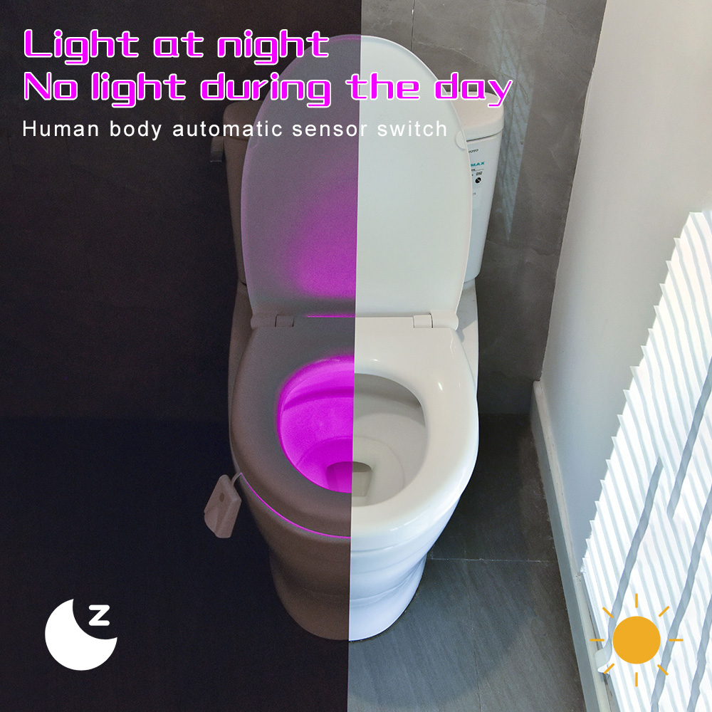 Projektions-WC-Nachtlicht, USB, wasserdicht, Human Sensing, Waschraumlicht, bunte Projektions-Fußlampe für Zuhause, Badezimmer, Dekoration