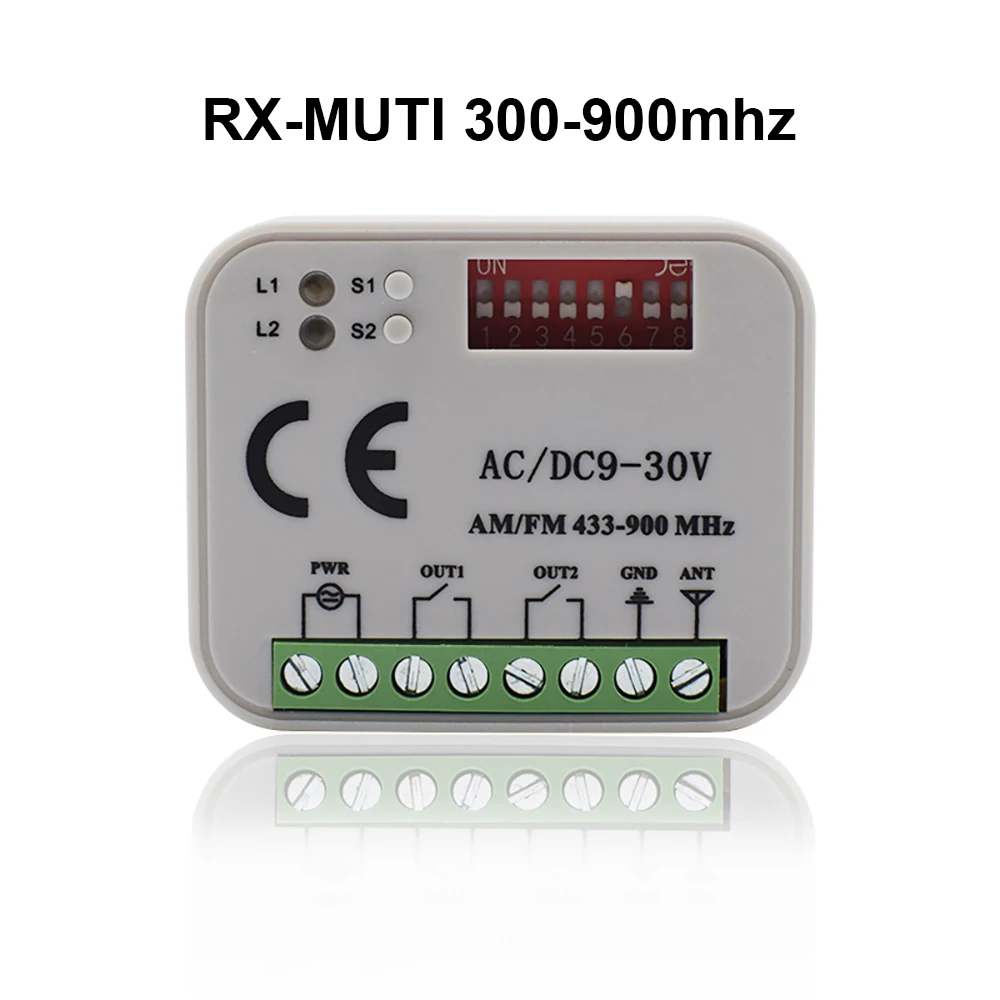 Universal Remote Receiver 300-900MHz 433/868MHz RX MULTI Receiver AC/DC 9-30V 85-250v For  Garage Door Opener Transmitter