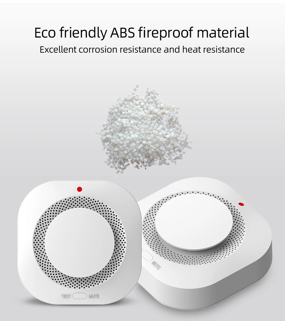 Haozee Tuya Smart Zigbee/Wifi Rilevatore di fumo Smart Fire Protezione antincendio Allarme di sicurezza domestica Allarme sonoro e luminoso Controllo APP
