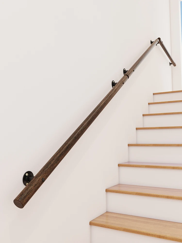 2024 mahogany staircase against the wall handrails domestic indoor attic log railing villa corridor access compound building