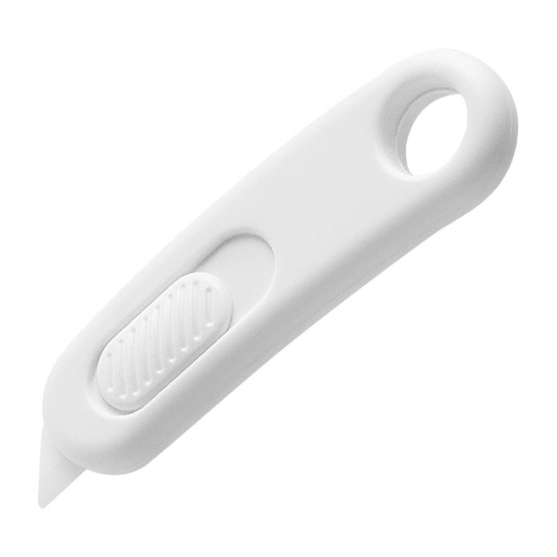 Cuchilla de cerámica para manualidades, Mini cuchillo de caja retráctil, abridor de letras con orificio para llavero