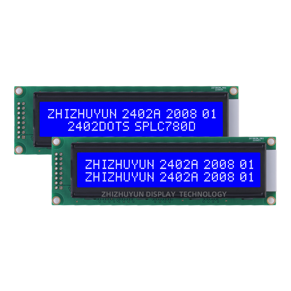 Spot Goods-pantalla LCD de matriz de puntos, módulo de 2402 caracteres, película gris, fuente azul, 24x2, microcontrolador