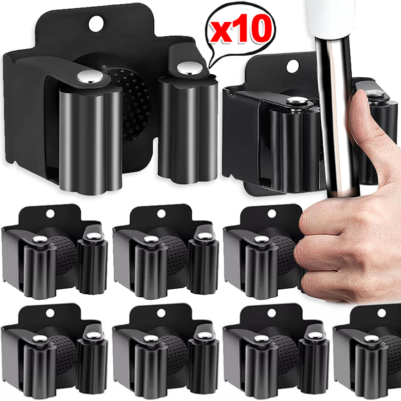 10/1x держатель для швабры из нержавеющей стали, настенные устойчивые к ржавчине крючки для хранения, стеллаж для организации ванной комнаты, кухни, садовых инструментов