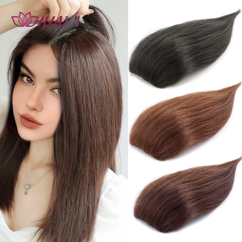 HUAYA-almohadillas de raíz de pelo sintético, almohadilla Invisible, Clip de pelo liso alto, extensión de cabello para mujer, peluca, postizo falso esponjoso