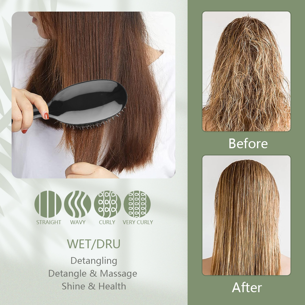 ARLANY イノシシ毛ヘアブラシマッサージコームヘアスタイリングツールヘアビューティーサロンアクセサリー理髪ヘアエクステンションツール