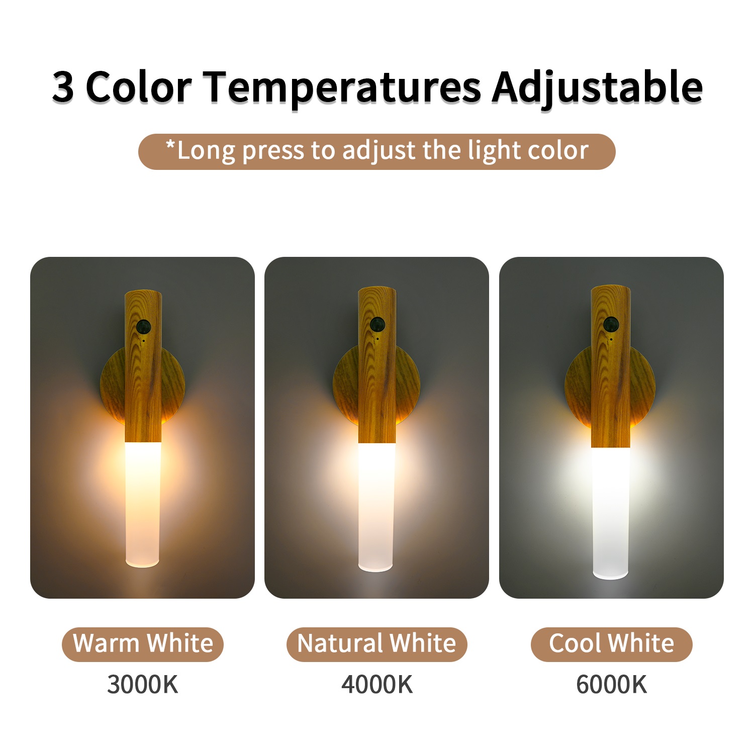 Intelligent Motion Sensor Light USB Rechargeable Wooden Magnetic LED Lamp Human Induction Cabinet Wardrobe Lighting Night Light