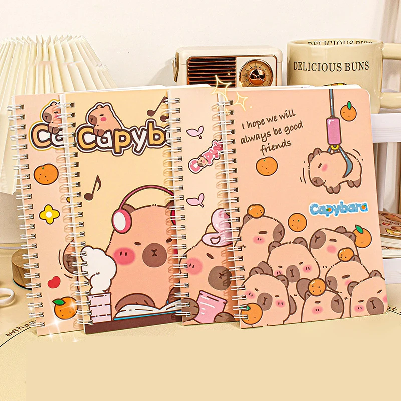 A5 Notebook Cartoon Capybara Line Circle Cute Diary Book Exam Preparation Resource Organizer Notebook 145*210mm