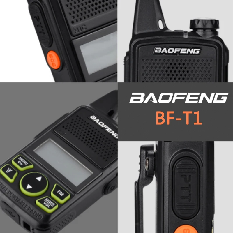 Baofeng BF-T1 MINI Walkie Talkie Kinder Woki Toki USB Ladegerät Kind Intercom HF Transceiver Tragbare CB Ham Radios UHF Sender
