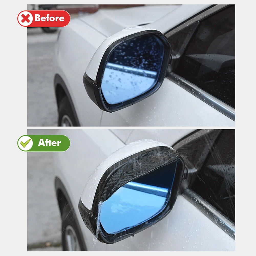 2 pçs espelho retrovisor do carro chuva sobrancelha protetor visão clara carros espelho acessórios para espelho retrovisor viseira de sol sombra capa