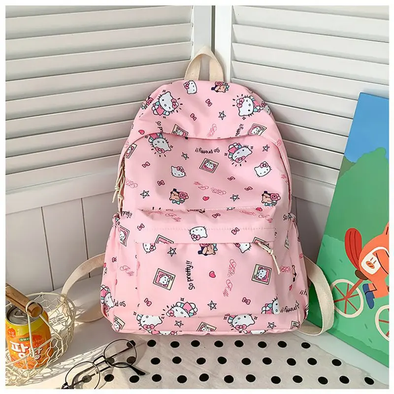 กระเป๋าเป้ Hello Kitty สําหรับนักเรียนมัธยมต้น กระเป๋านักเรียนแฟชั่นลายการ์ตูนสุดน่ารัก กระเป๋านักเรียนความจุขนาดใหญ่สําหรับผู้หญิง