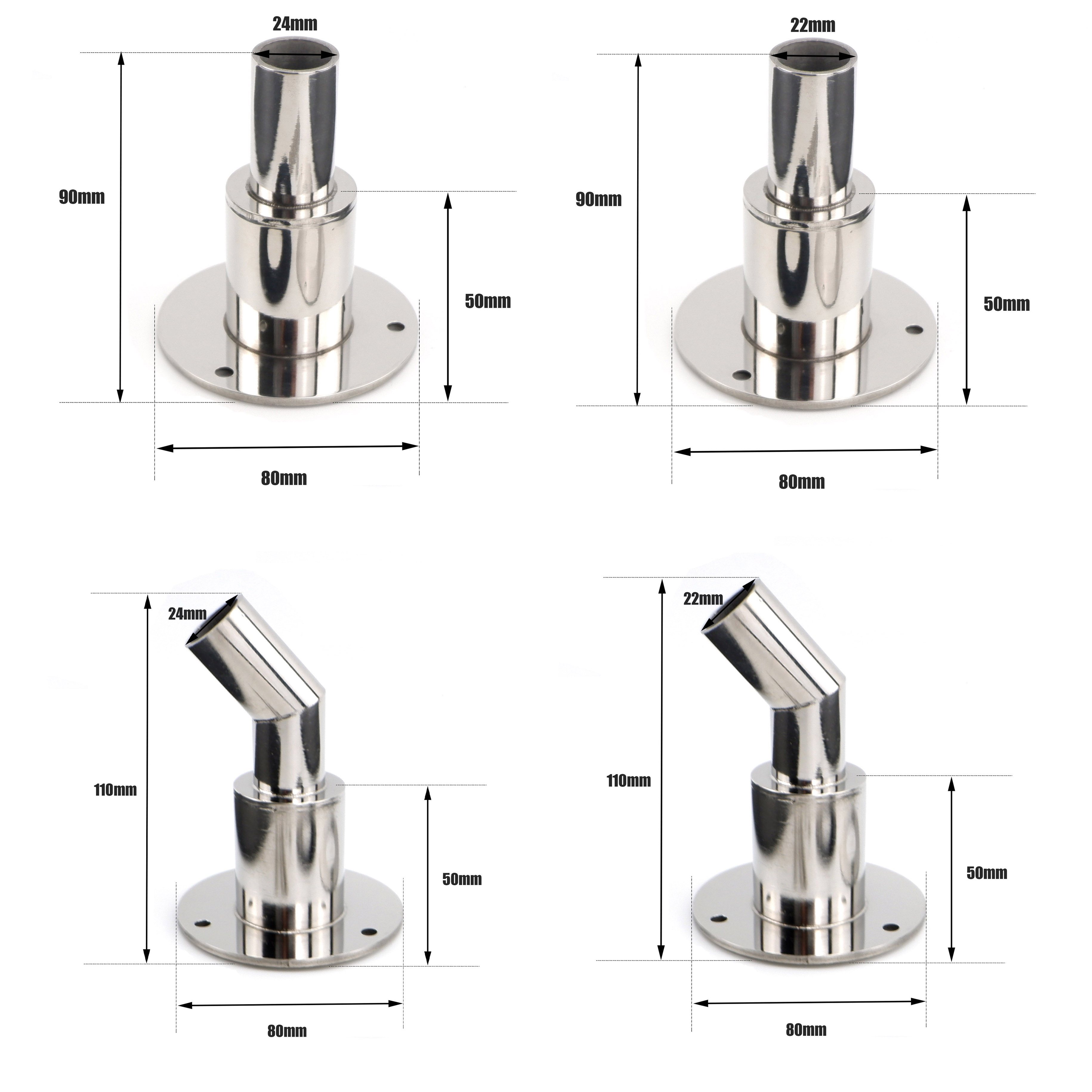 22 ミリメートル/24 ミリメートルステンレス鋼スルーハル排気継手チューブパイプソケットハードウェア部分空気ディーゼルヒーター車ボートトラック