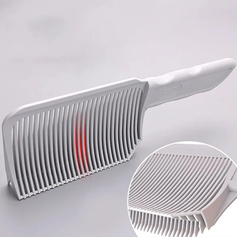 【Hete verkoop】Nieuwe Clipper Kam HEREN STYLING Platte Haarkam Gebogen V-vormige Kapper Kam Positionering Gradiënt Ontwarren Haar Magie