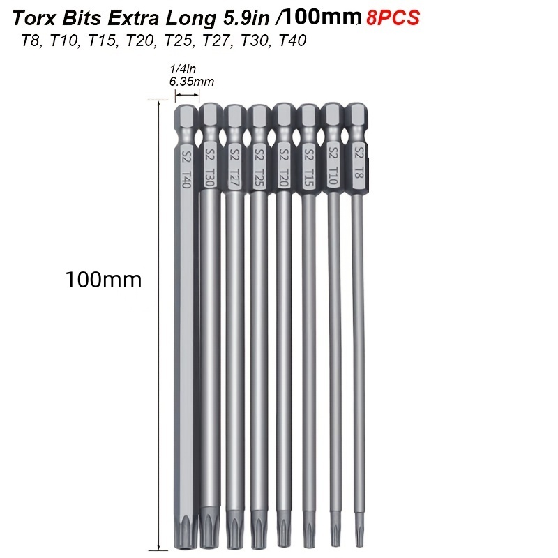 8 stücke hohle Pflaumen blüte Schrauben dreher kopf 100mm lang s2 Sechs kant griff Schrauben dreher Schrauben dreher Bit Elektro werkzeug Bohrer Set