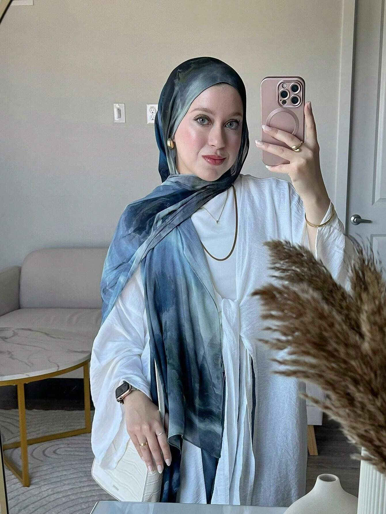 Neue frauen Aquarell Hijab Schal Bandana Stirnband Vintage Luxus Strand 180 cm Lange Taschentuch Böhmen Muslimischen Zubehör 2024