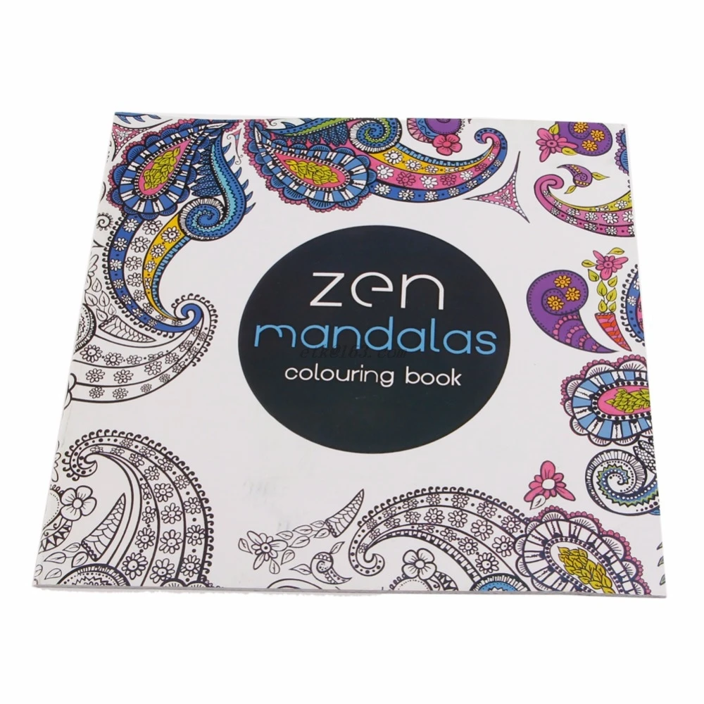 1 Stück 12 Seiten Mandalas Blumen-Malbuch für Kinder und Erwachsene, lindert Stress, tötet Zeit, Malerei, Zeichnung,