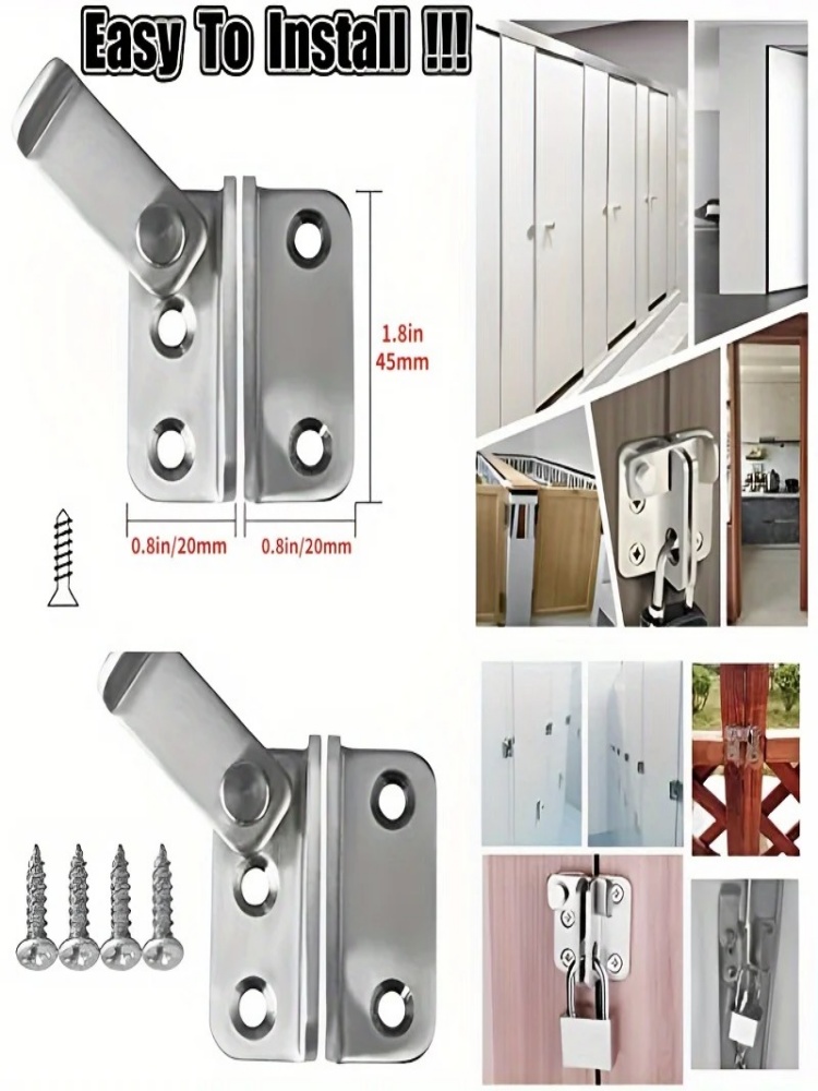 1pc Flip Latch Gate Latches Slide Bolt Latch Safety Door Lock Catch For Barn Cabinet Pet Cage Garden Bathroom Garage Window Slid
