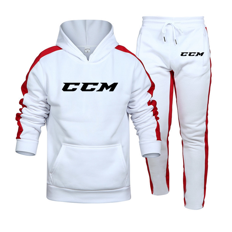 CCM-Conjunto de 2 piezas para hombre, Sudadera con capucha y pantalones de chándal de lana, ropa deportiva a la moda, 2023