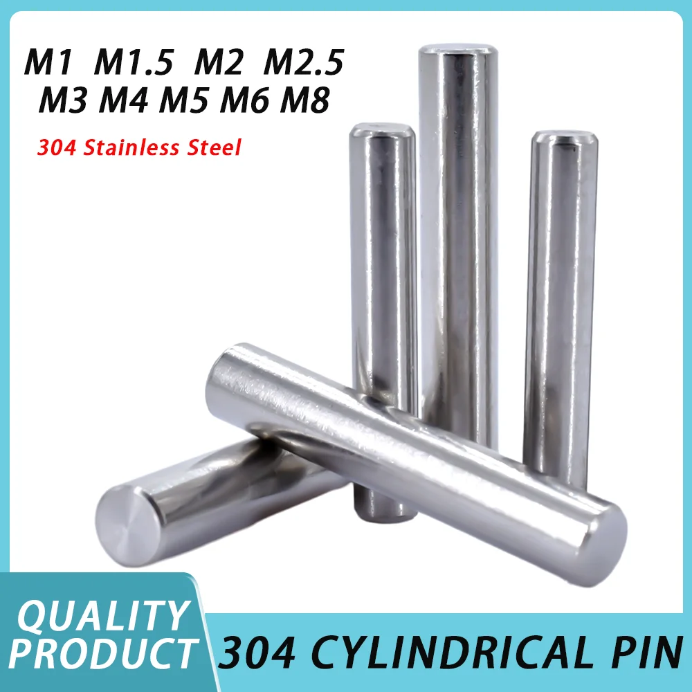 GB119 Pasador de localización cilíndrico M1 M1.5 M2 M2.5 M3 M4 M5 M6 M8 M10 304 Pasadores de eje fijo de acero inoxidable Varilla sólida redonda