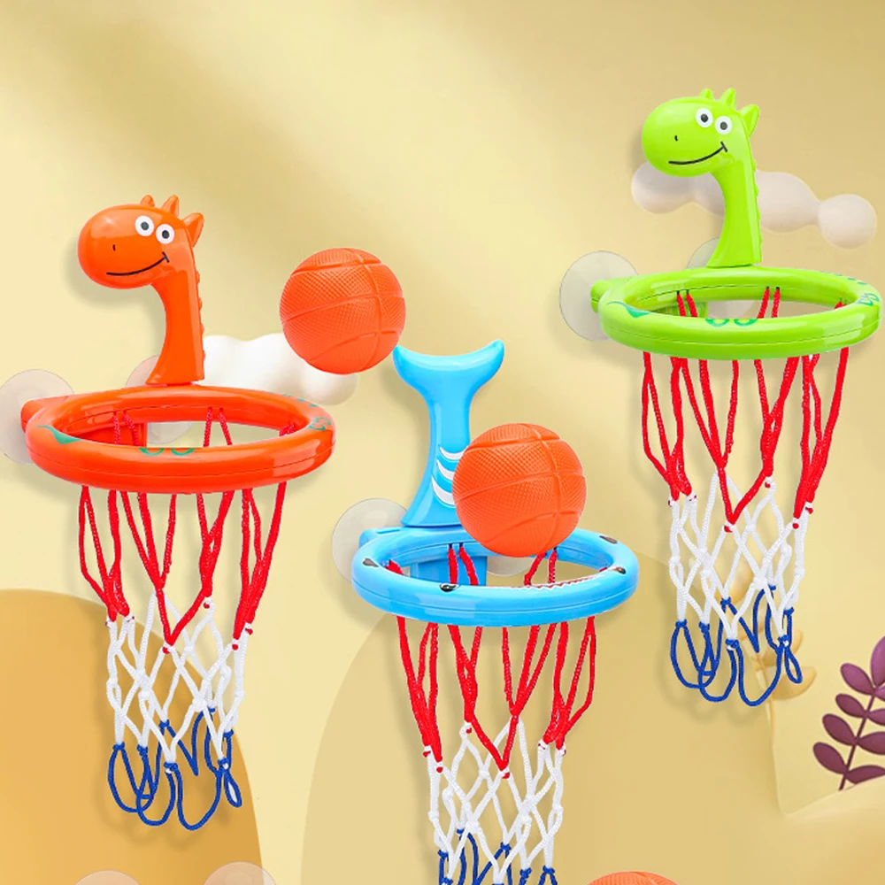 Brinquedo de banho do bebê crianças água jogar brinquedos conjunto banheiro banheira ventosa tiro cesta basquete com 3 bolas brinquedos banho para crianças