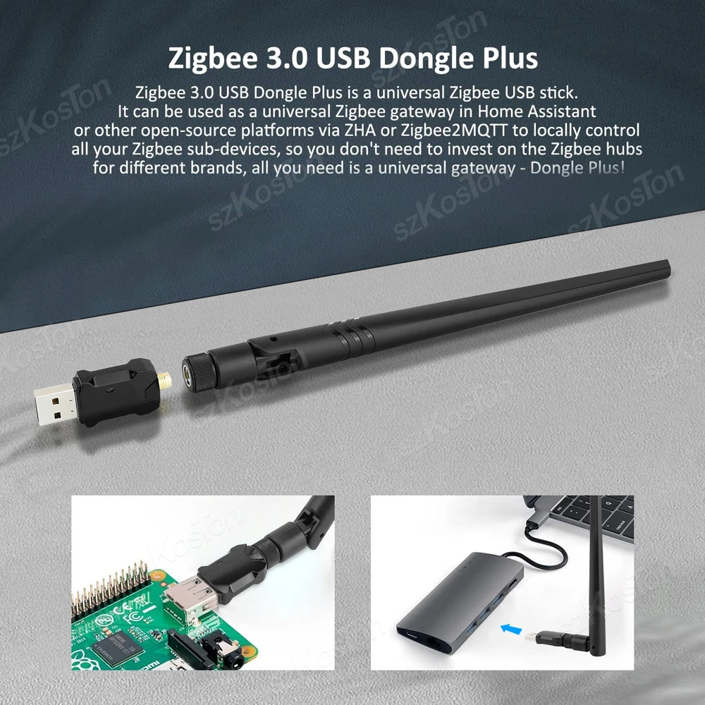 Zigbee 3,0 USB Dongle Plus E inalámbrico Zigbee Gateway interfaz USB captura para EFR32MG21 Zigbee2MQTT asistente de hogar HAB abierta