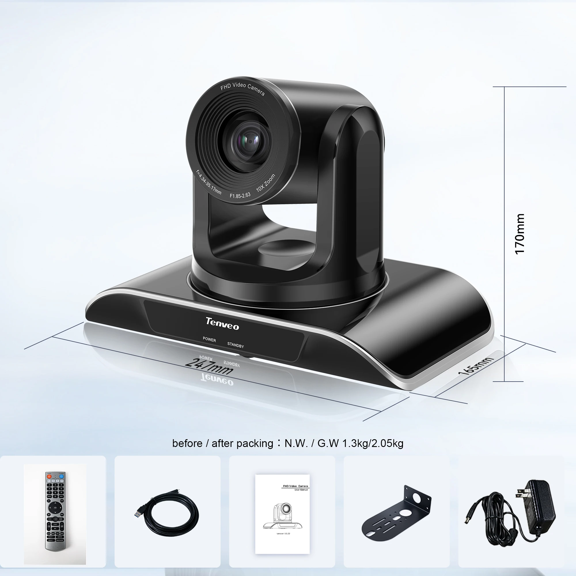 Modul kamera konferensi video ptz hd penuh 1920x1080 ptz resolusi 4k perbesaran optik terbaru