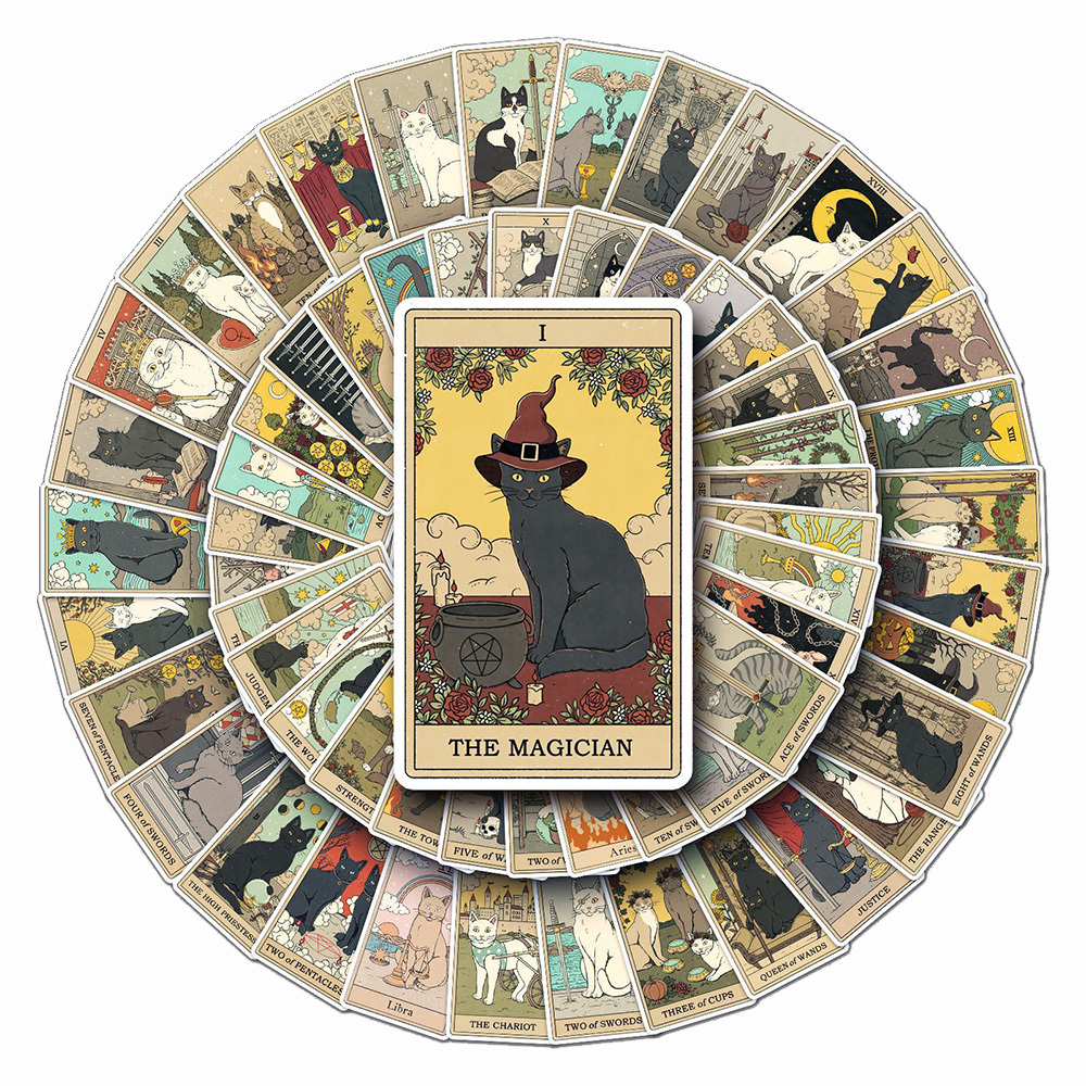 10/30/78 個ヴィンテージクラシック猫スタイルタロットステッカーおかしい装飾デカールおもちゃギフト PVC DIY ラップトップスーツケースギタースケートボード