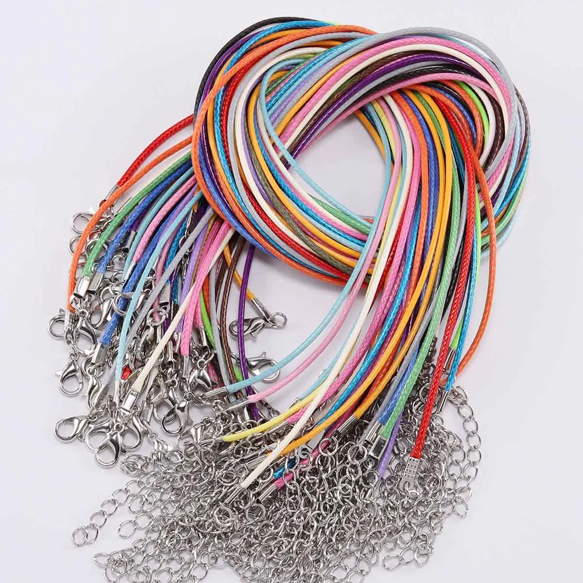 10 ชิ้น/ล็อต Dia 1.5/2 มม. สร้อยคอหนัง Clasp ปรับเชือกถักสําหรับเครื่องประดับ DIY สร้อยคอสร้อยข้อมืออุปกรณ์