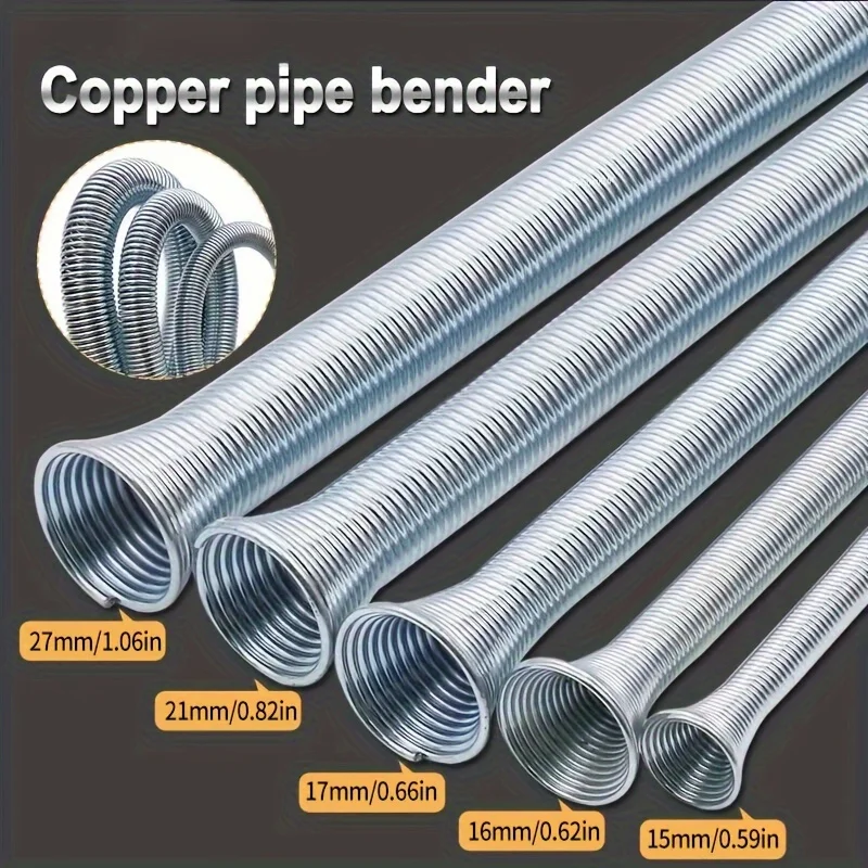 Piegatubi per tubi in rame a molla stile esterno premium da 5 pezzi Tubo di piegatura pieghevole interno manuale per diametro esterno Tubi da 1/4" a 5/8".