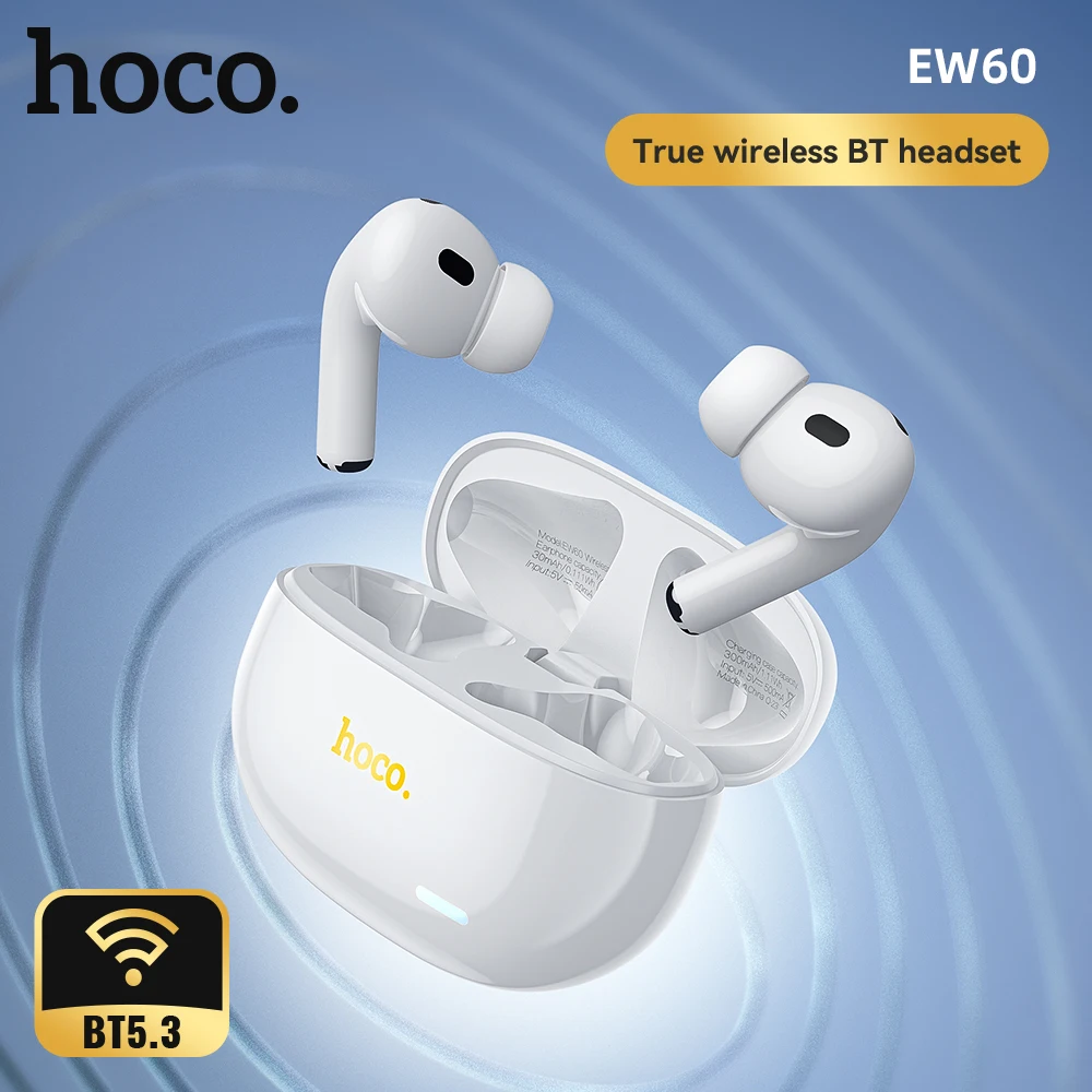 HOCO EW60 auriculares inalámbricos Bluetooth Tws auriculares impermeables micrófono HD con Control táctil auriculares para teléfonos inteligentes