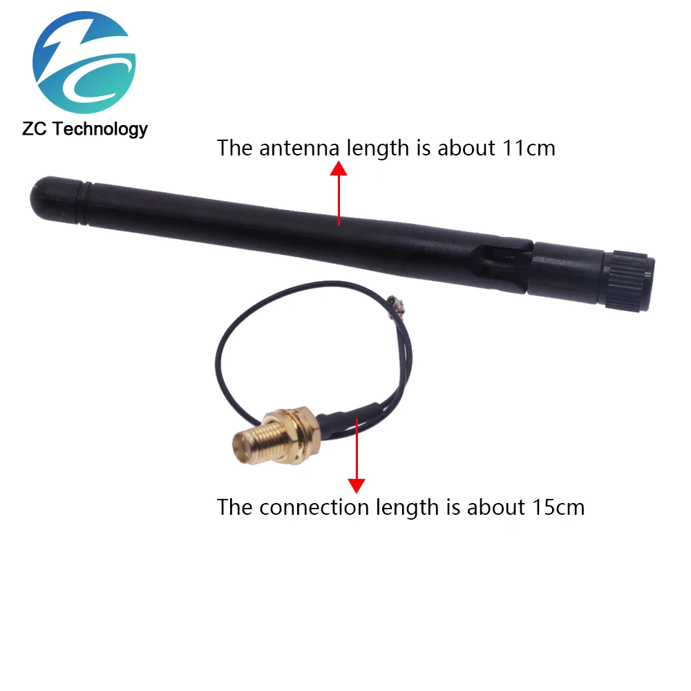 Antena de 2,4 GHz y 3dBi WiFi 2,4g, enrutador inalámbrico macho de RP-SMA aéreo + 17cm PCI U.FL IPX a RP SMA, Cable Pigtail macho ESP8266 ESP32