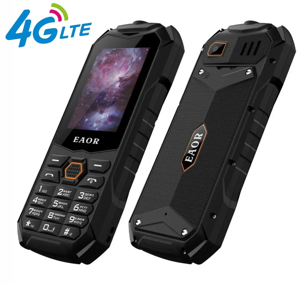 EAOR 4G/2G teléfono delgado y resistente IP68 impermeable al aire libre teclado teléfonos batería grande Dual SIM función teléfono con antorcha deslumbrante