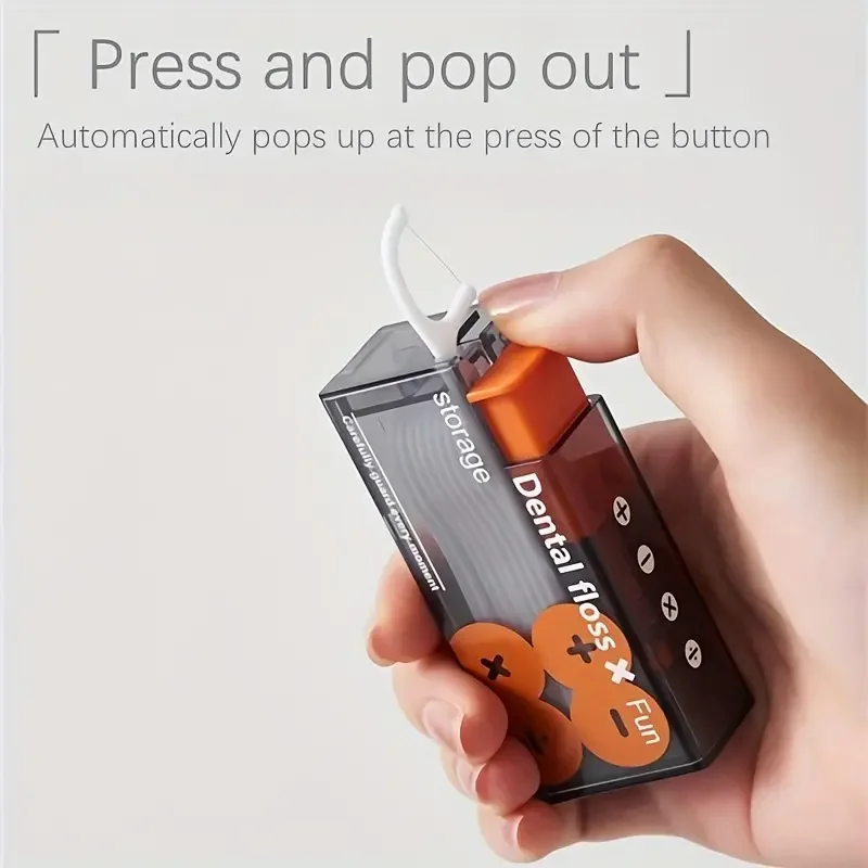 10 pezzi Mecha specchio antivento scatola di filo interdentale portatile pop up automatico 10 pezzi mini scatola di immagazzinaggio di filo interdentale trasparente organizzatore di filo interdentale per igiene orale