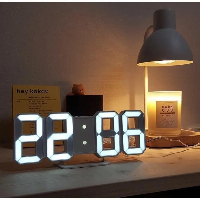 Table  3D LED Digital Alarm Clock Wall Clock Time/Date/Temperature for Home Kitchen Offices Clock Decoration Garden Clocks