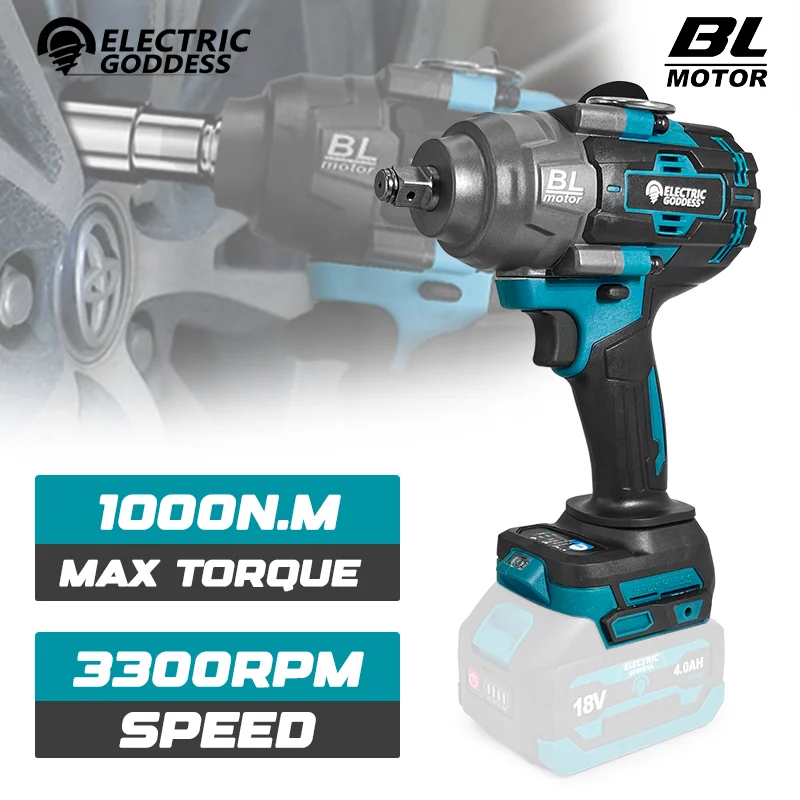 Electric Goddess 3300RPM Brushless Electric Impact Wrench Torque Cordless Screwdriver Power Tool For Makita 18V Battery ﻿Pin