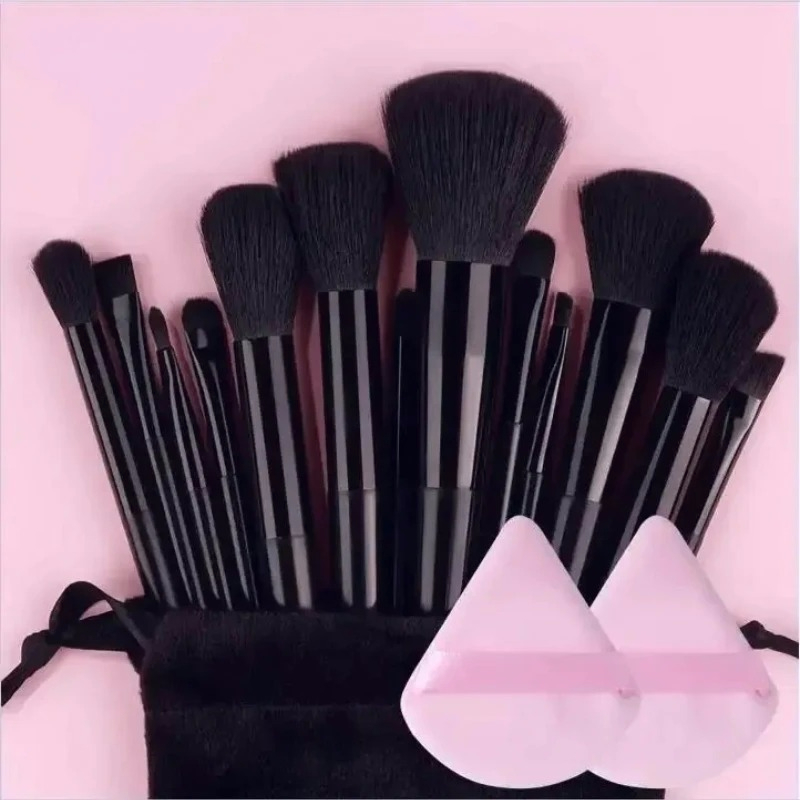 Vegan Makeup Brush Set - Soft Fluffy Kabuki & Blending Brushes for Foundation, Contour & Baking, Cruelty-Free Salon Tools