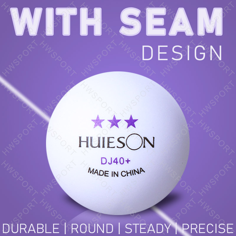 Huieson 50/100 pacote bolas de tênis de mesa 3 estrelas dj40 + bolas de ping pong com costura bala redonda abs novo material bolas para treinamento