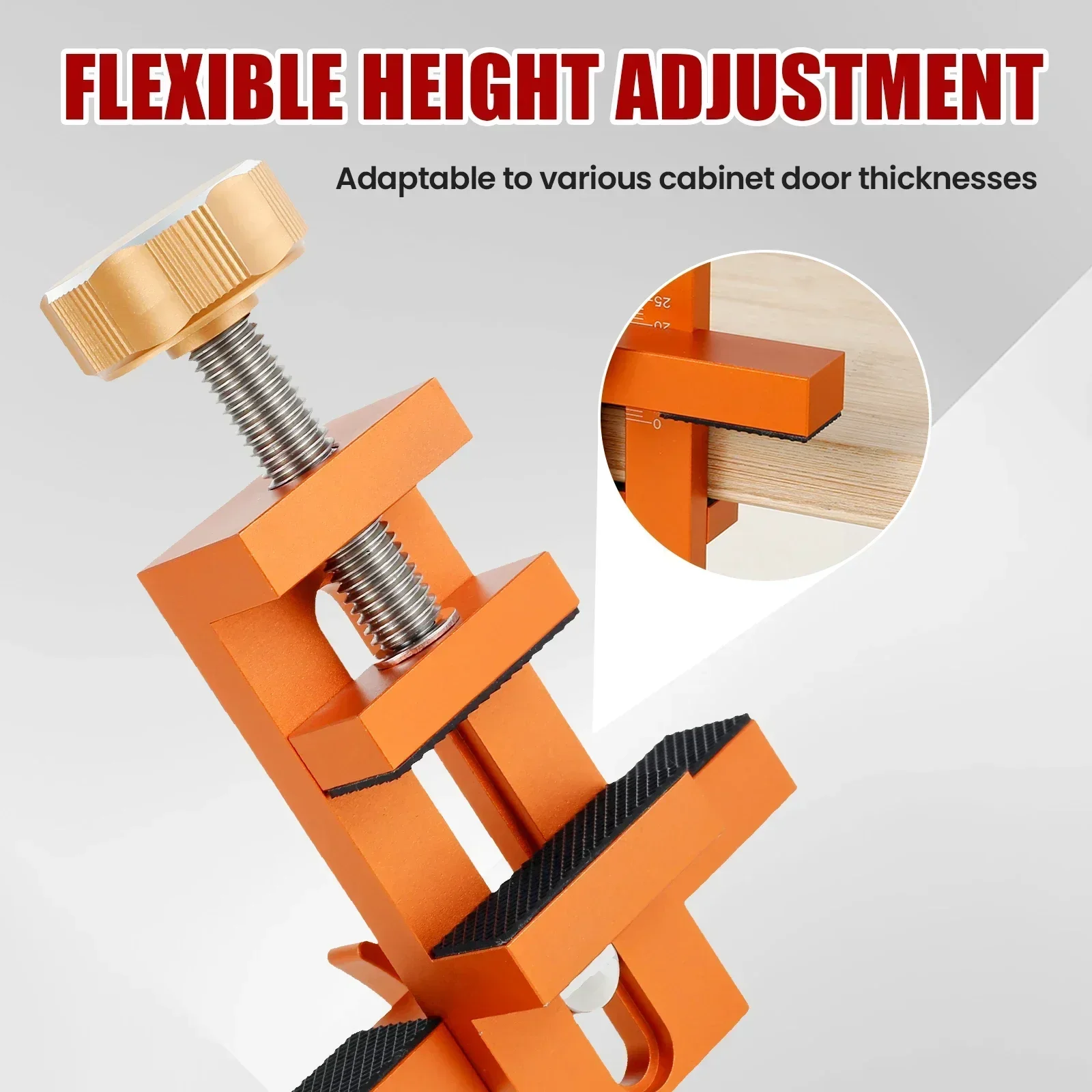 Woodworking Cabinet Door Installation Jig,Door Panel Installation Rebounding Device Drilling Tool 2 in 1 Quick Positioning Tool