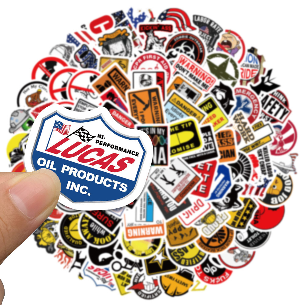 Hard Hat Brand Adesivos para Motocicleta, Cool Adesivos, Trabalhadores da construção Capacete, Ferramentas do carro, Laptop, Presente de bicicleta, Marca, 98PCs