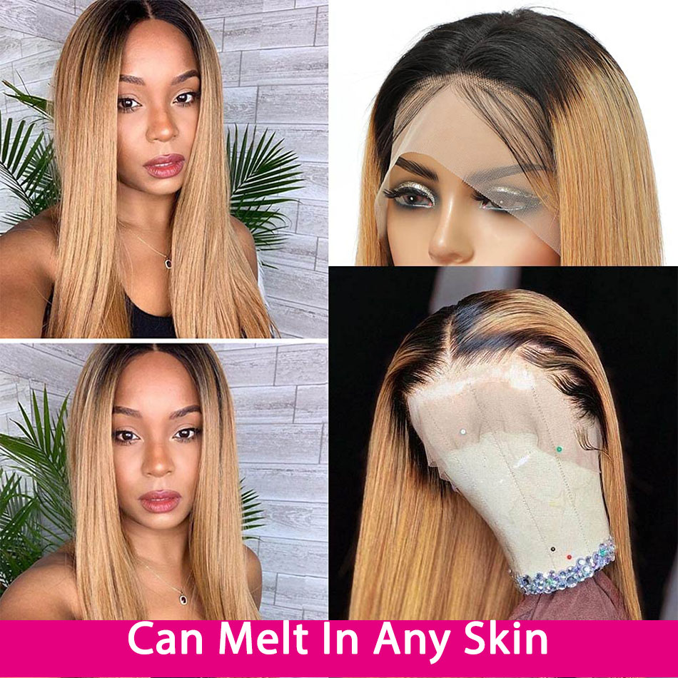 Ombre Mật Ong Tóc Vàng Tóc Giả Hd Ren Mặt Trước Bộ Tóc Giả Ombre Tóc Giả Tóc Vàng Ren Mặt Trước Tóc Nâu Tóc Giả Brasil Remy Thẳng tóc Giả Dành Cho Nữ