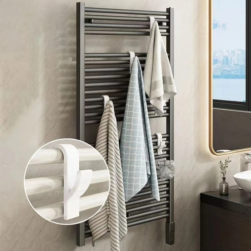Badkamer Douche Handdoekhouder Hanger Verwarmde Radiator Rail Haken Clips Magazijnstellingen Kleding Sjaal Hanger Haken