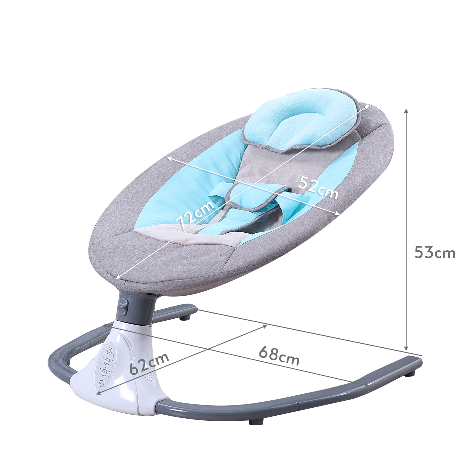 Putybudy S-Y608 Motorized Baby Swing for Infants Baby Rocker 4 Speeds & 4 Timer & 12 Preset Lullabies Supports BT Connection USB