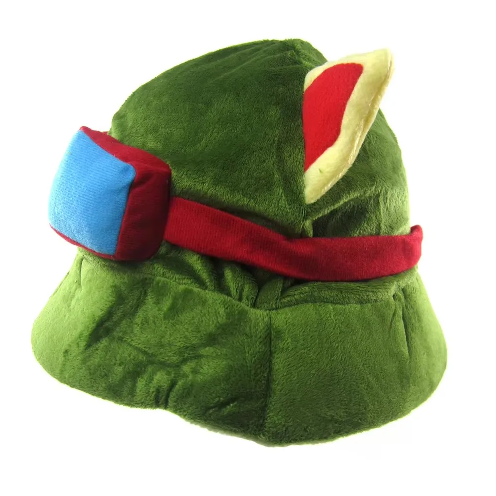 ZSQHET Swift Scout Teemo Chapéu Boné de Críquete Verde LOL Jogo Teemo Cap Acessórios Cosplay Adereços
